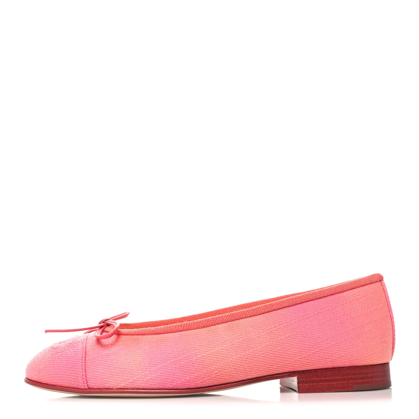Fabric Cap Toe CC Ballerina Flats 35.5 Coral Pink Orange