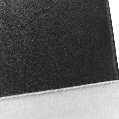 Balenciaga Grained Calfskin Logo Cash Phone Holder Wallet On Chain Black White 8 of 12