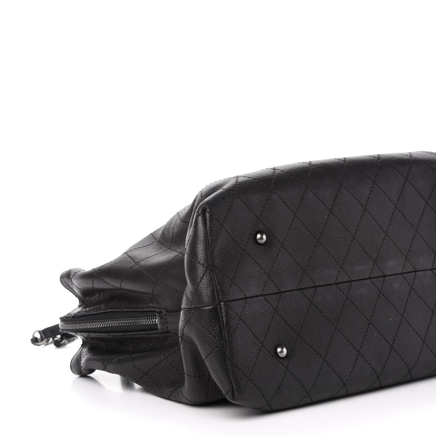 Grained Vegetal Calfskin Urban Shopping Tote Black