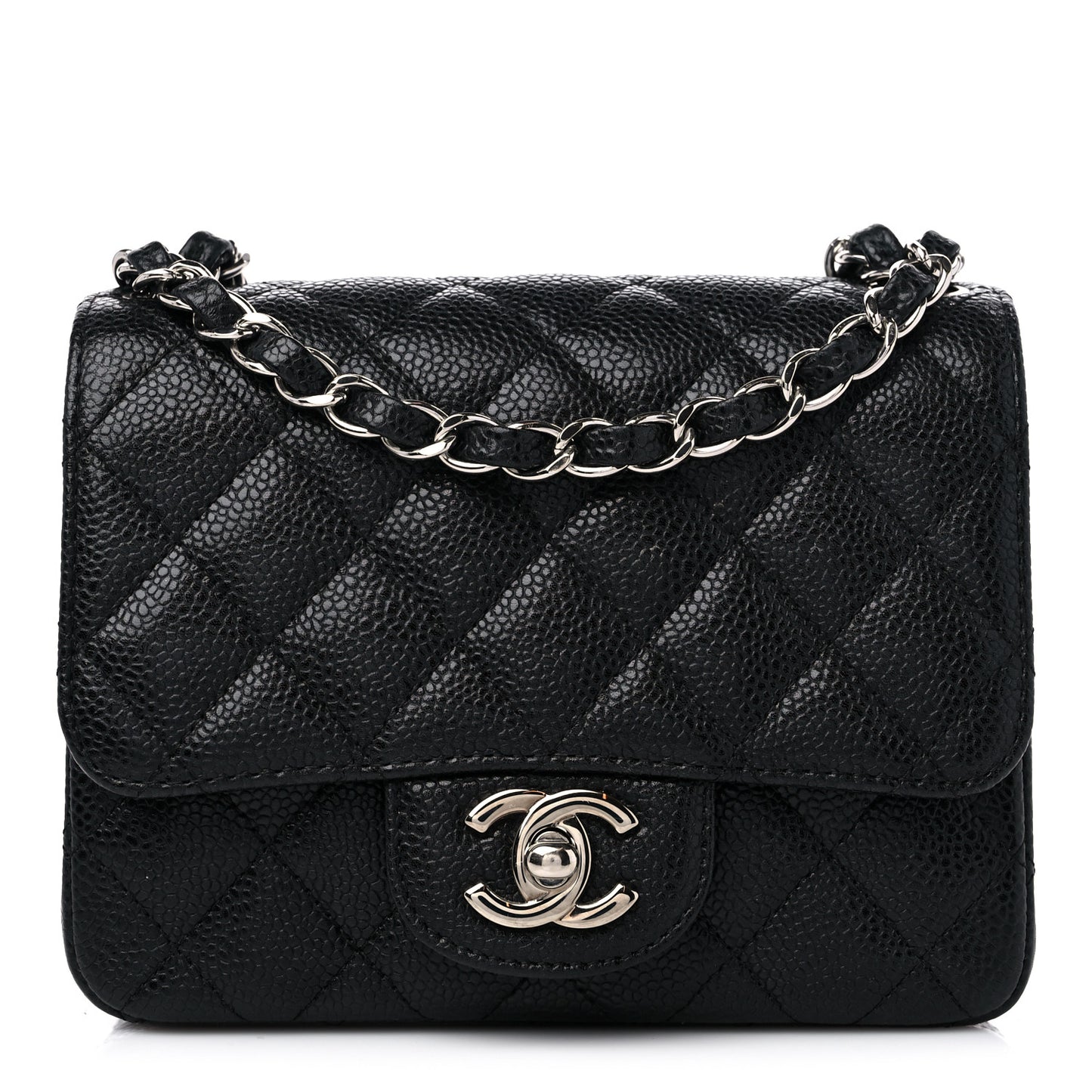 Caviar Quilted Mini Square Flap Black