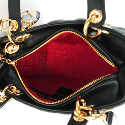 Christian Dior Lambskin Cannage Medium Lady Dior Black 5 of 7