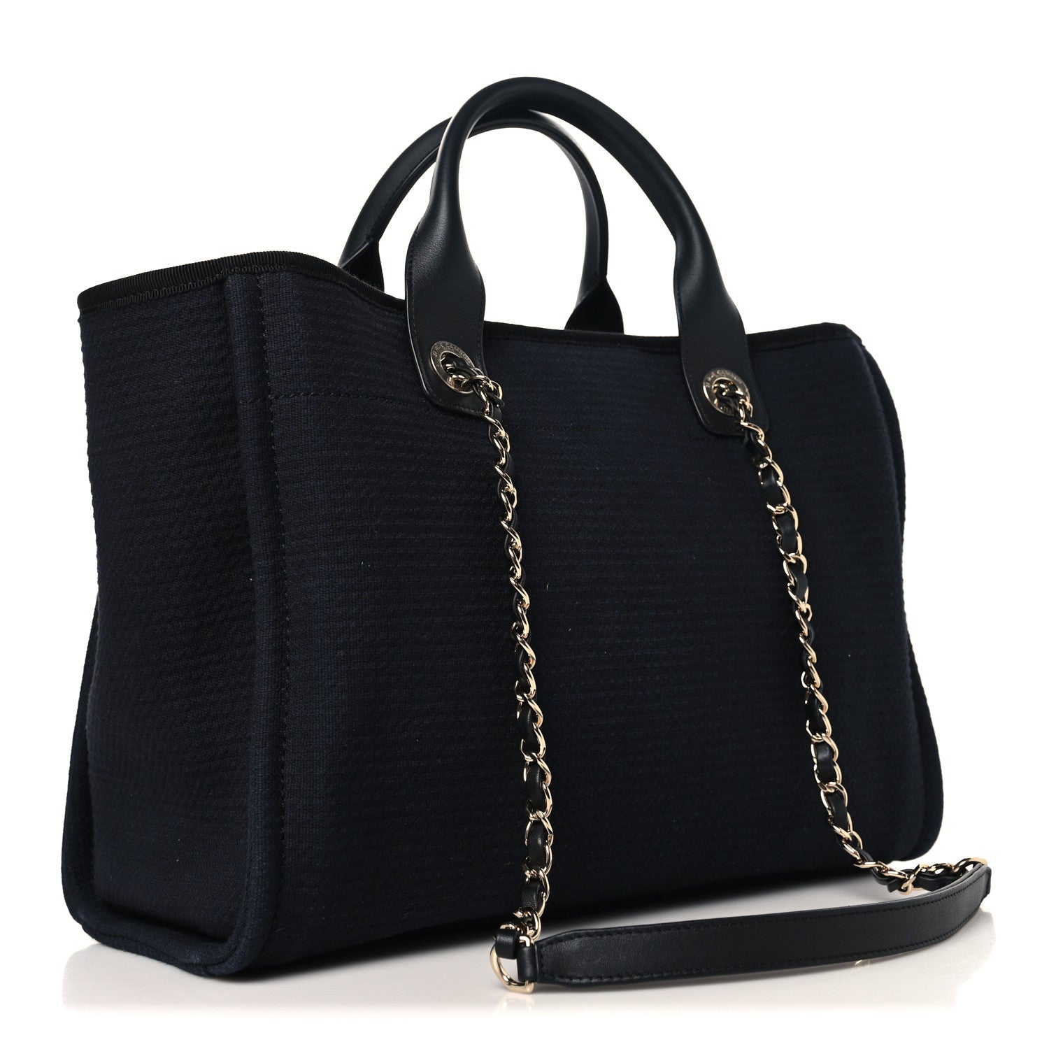 Chanel Mixed Fibers Small Deauville Tote Black 4 of 11