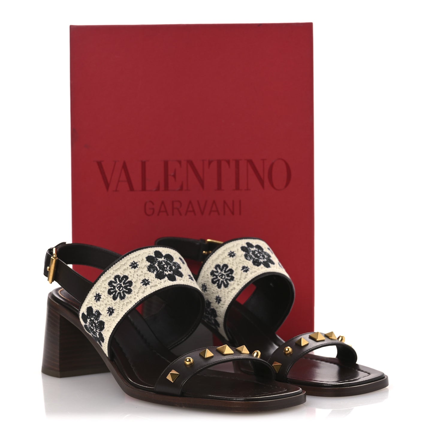 Calfskin Rockstud Grape Embroidered 60mm Plaster Caster Sandals 40 Fondant