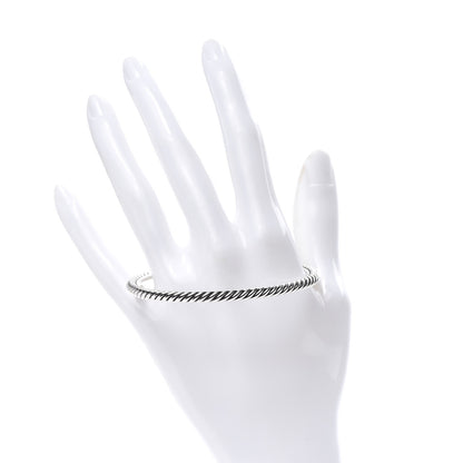 David Yurman Sterling Silver 4mm Cable Classics Bangle Bracelet 2 of 4