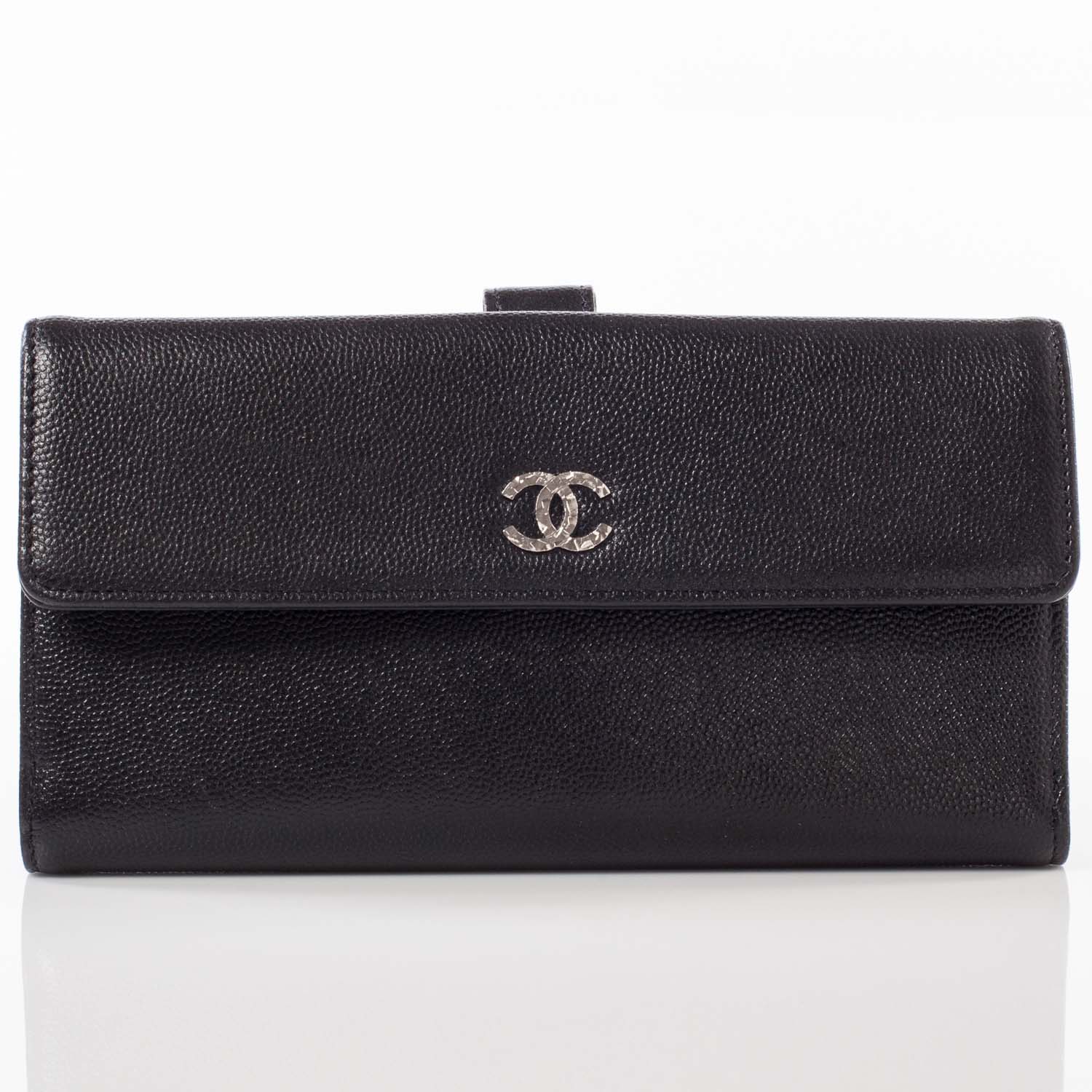 Chanel Caviar Leather Flap Wallet Black 1 of 9