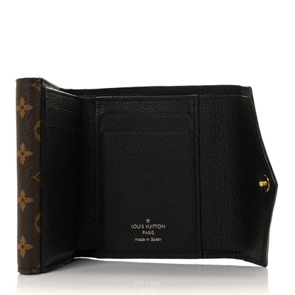 Louis Vuitton Grained Calfskin Monogram Double V Compact Wallet Black 5 of 9