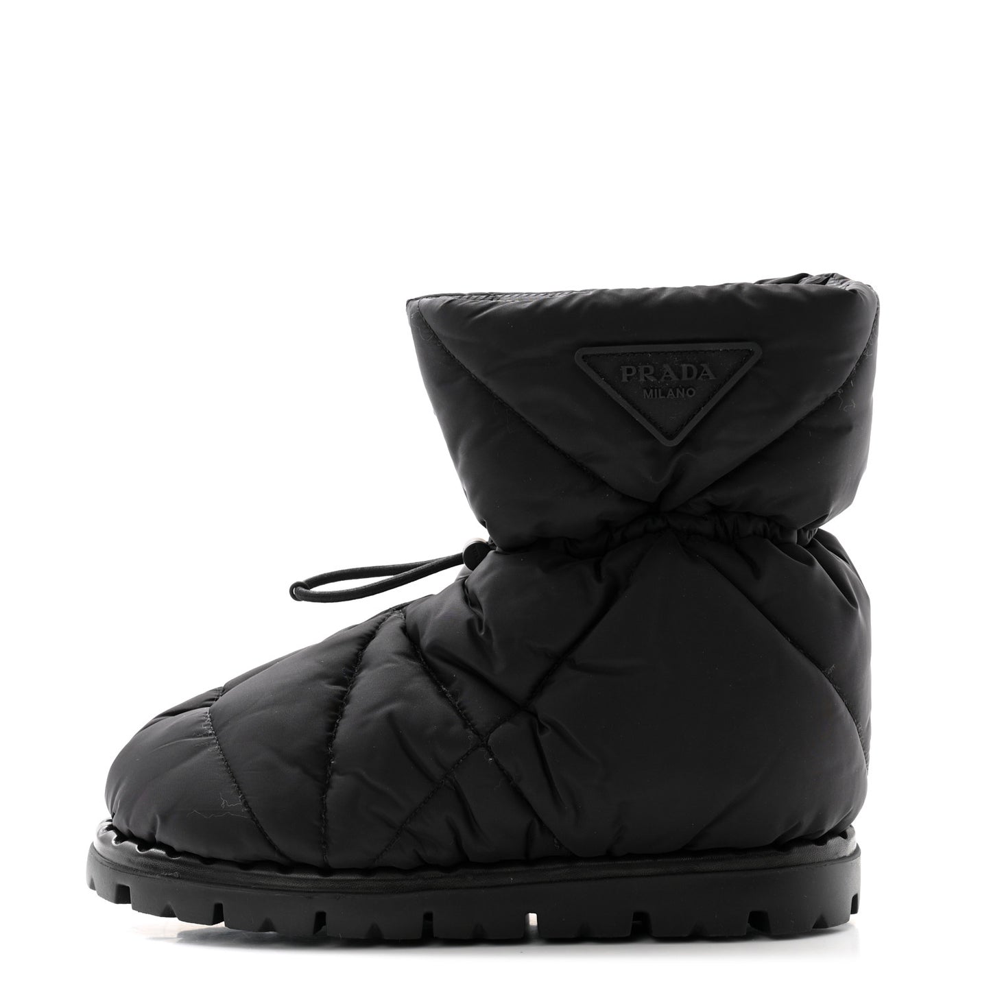 Re-Nylon Piuma Triangle Logo Padded Drawcord 20mm Snow Boots 35 Black