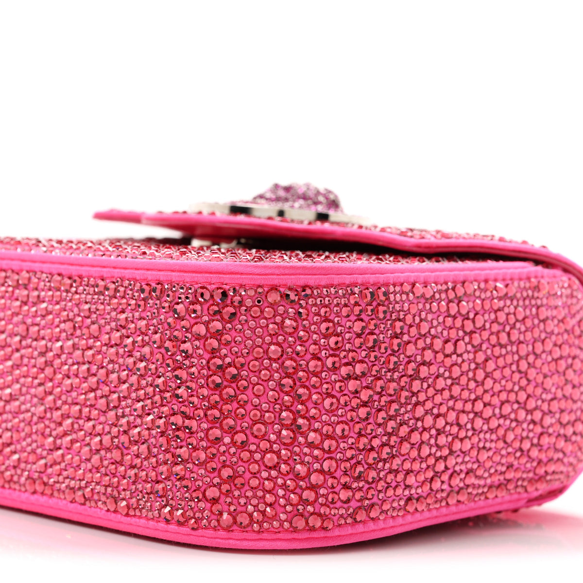 Satin Crystal Studded Mini La Medusa Bag Tropical Pink