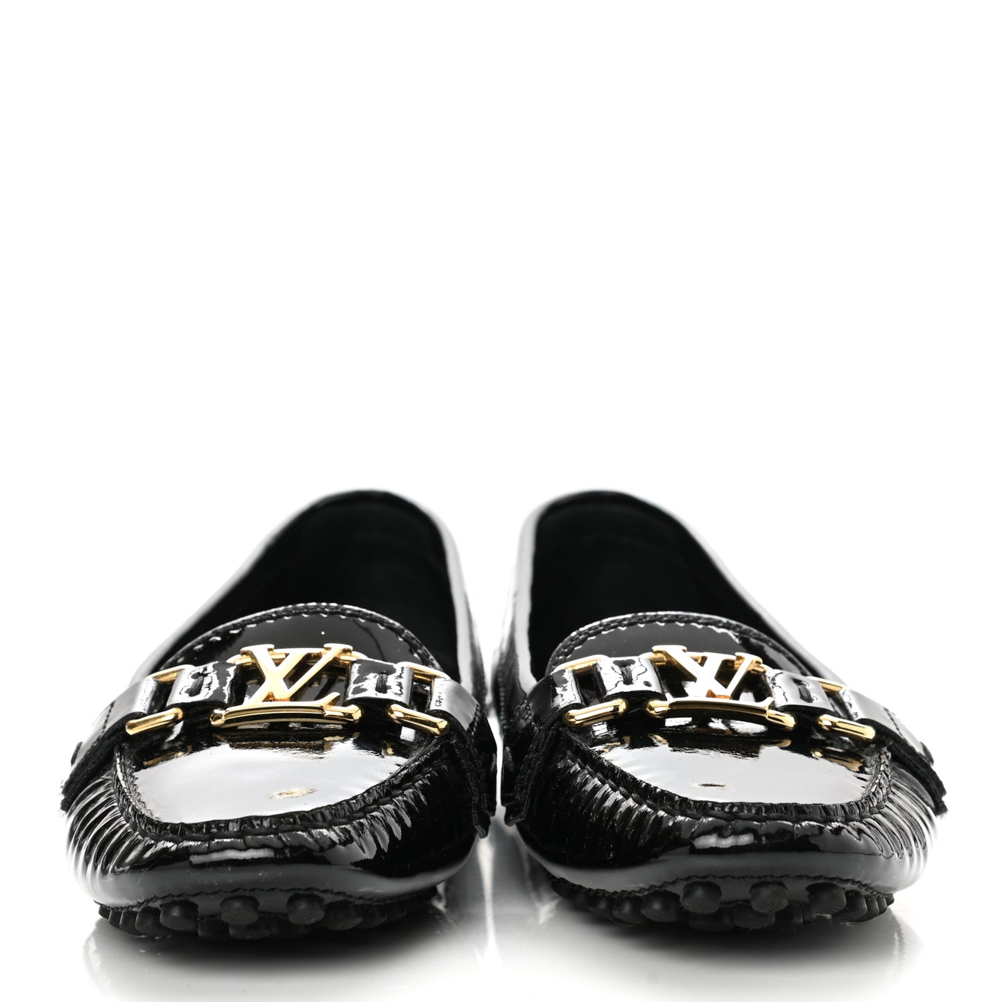 Patent Calfskin Oxford Loafers 38 Black