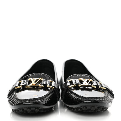Louis Vuitton Patent Calfskin Oxford Loafers 38 Black 2 of 7
