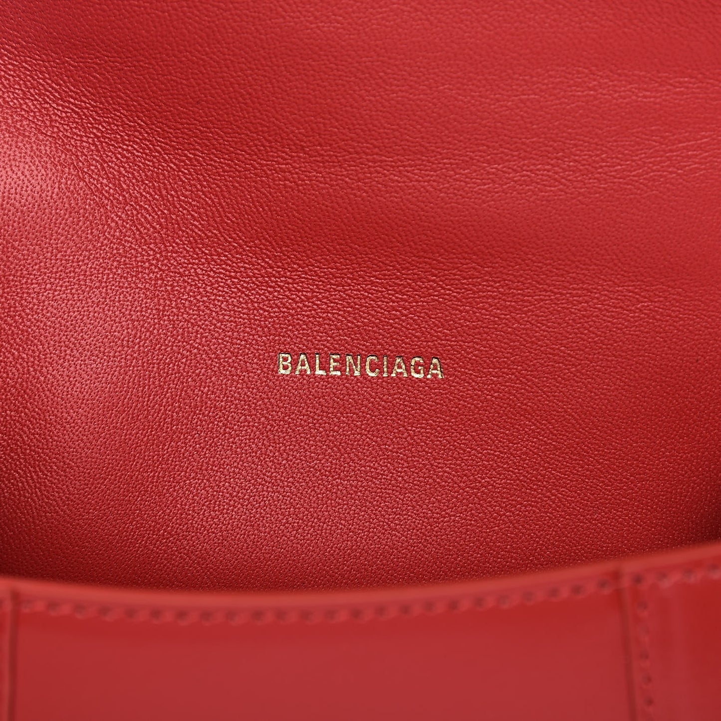 Shiny Box Calfskin Hourglass Top Handle Bag XS Bright Red