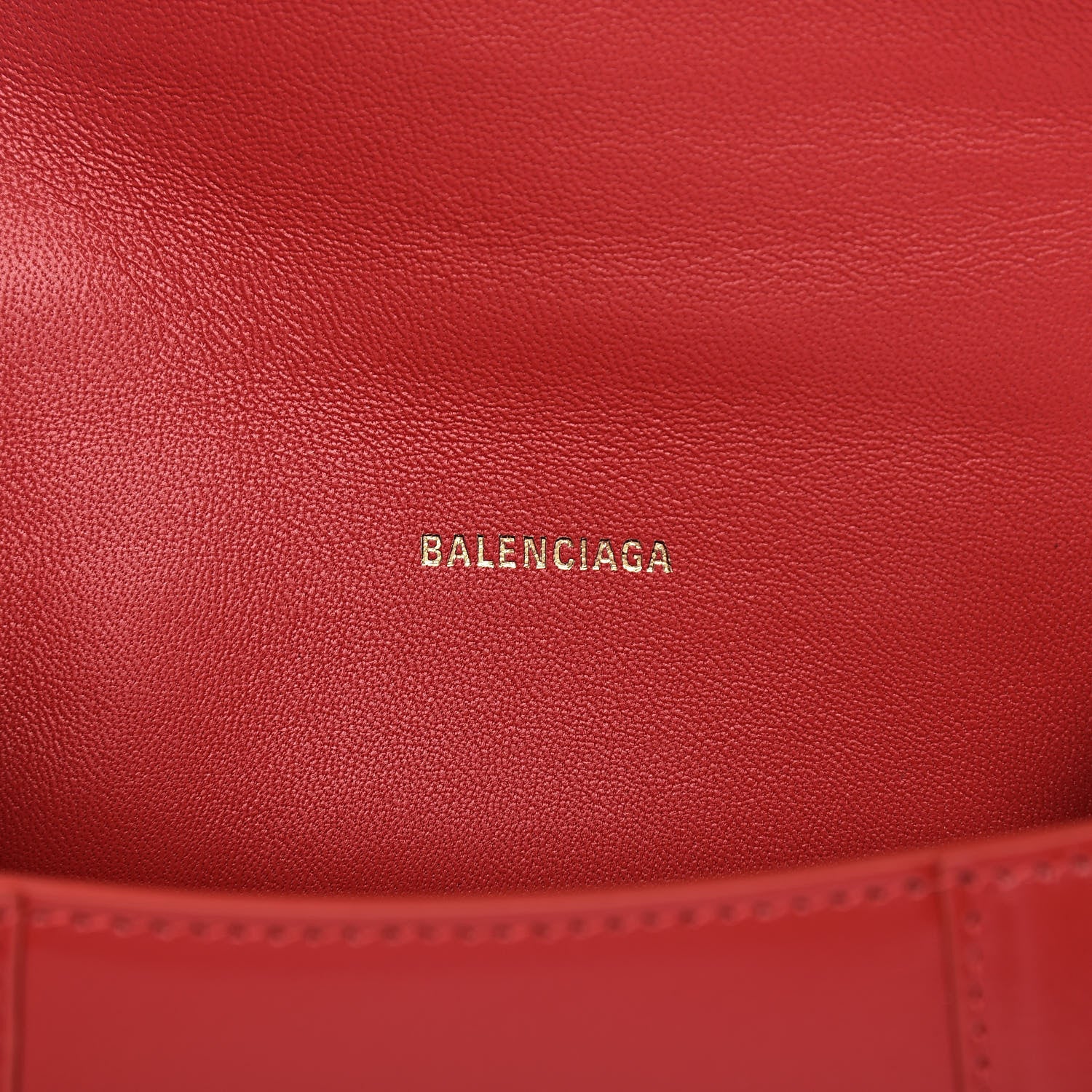 Balenciaga Shiny Box Calfskin Hourglass Top Handle Bag XS Bright Red 6 of 9