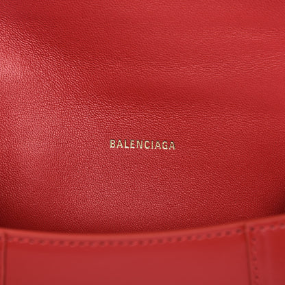 Balenciaga Shiny Box Calfskin Hourglass Top Handle Bag XS Bright Red 6 of 9