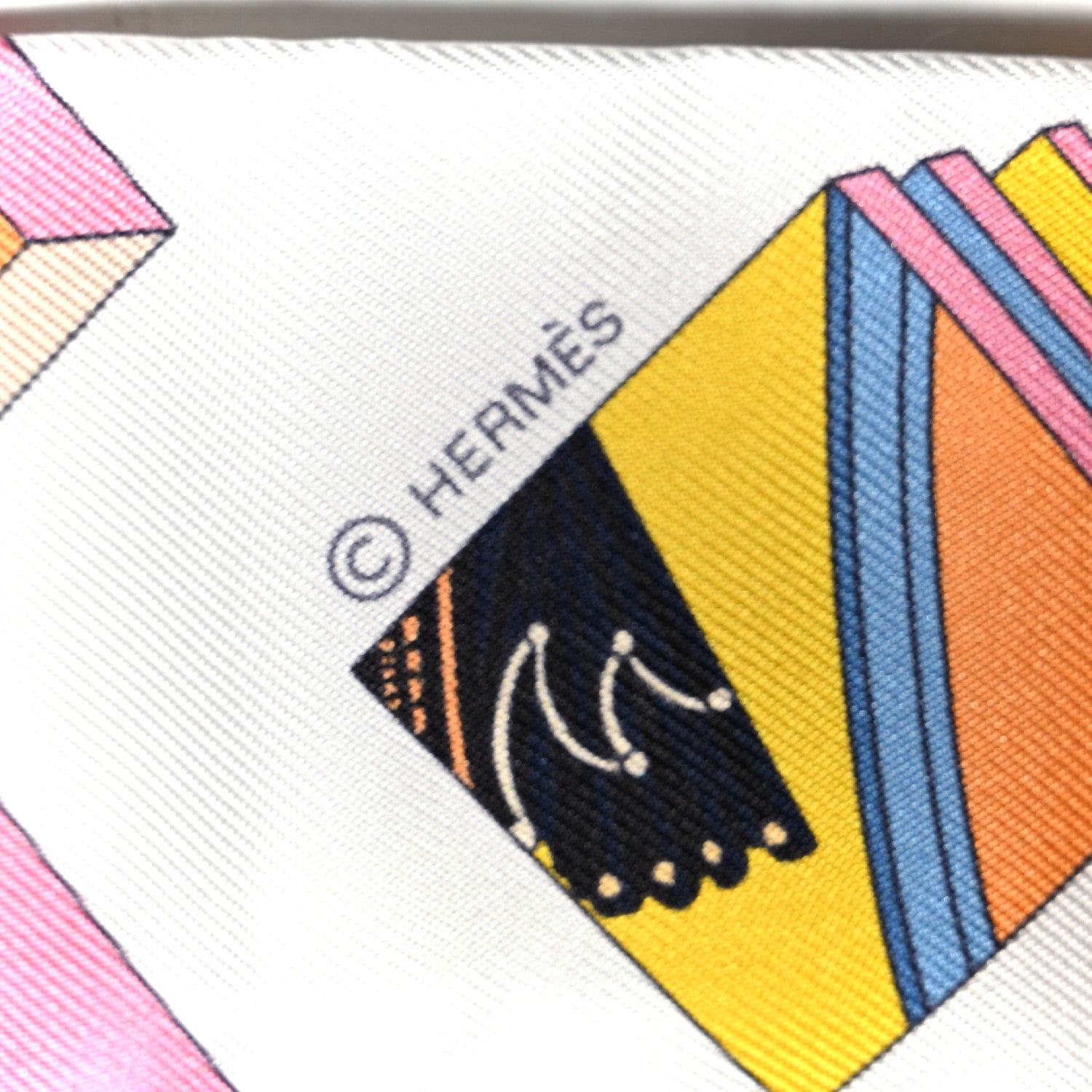 Hermes Silk Springs Springs Twilly Rose Bleu Black 4 of 4