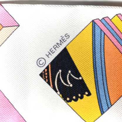 Hermes Silk Springs Springs Twilly Rose Bleu Black 4 of 4