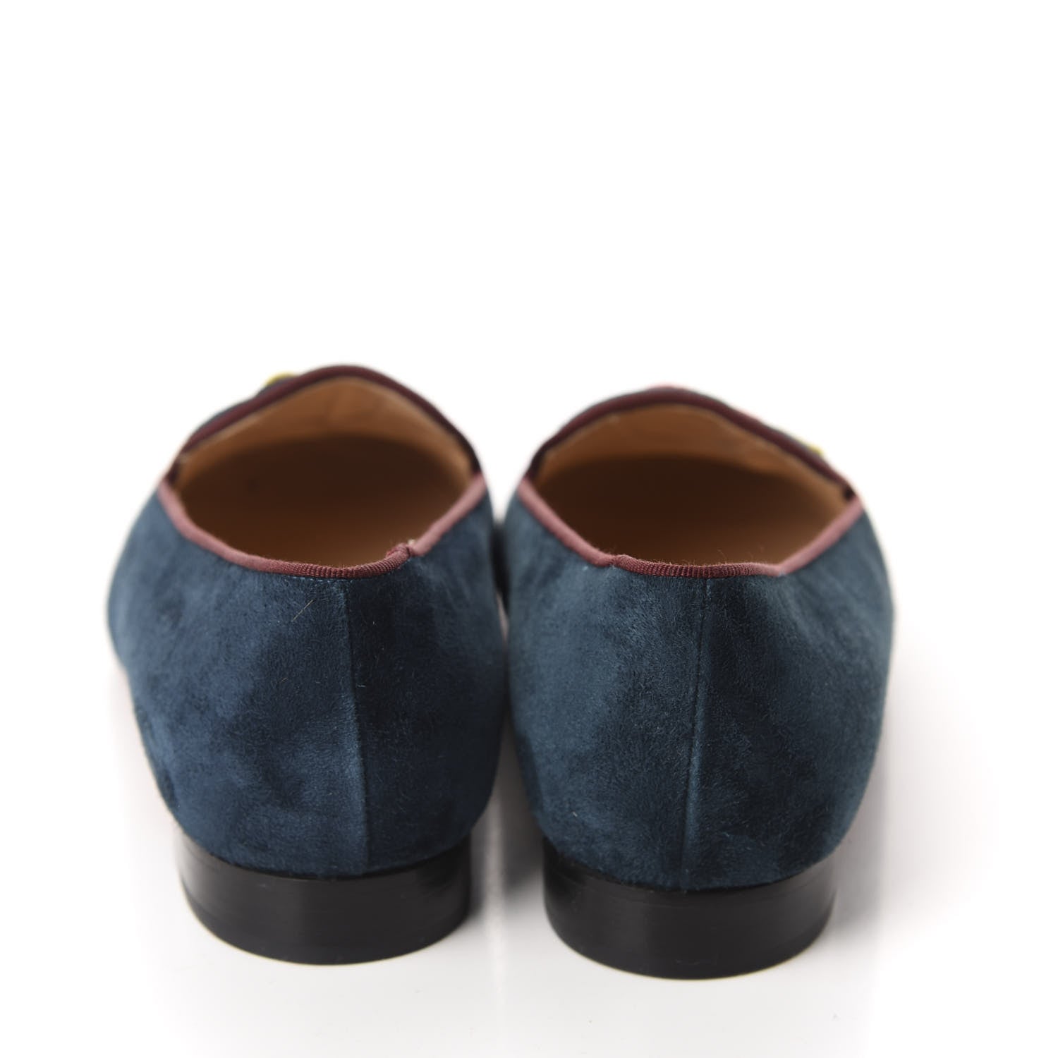 Christian Louboutin Velvet Veau Velours Cap Toe I Love My Loubies Loafers 37.5 Rouge Imperial Blue Kohl 5 of 10