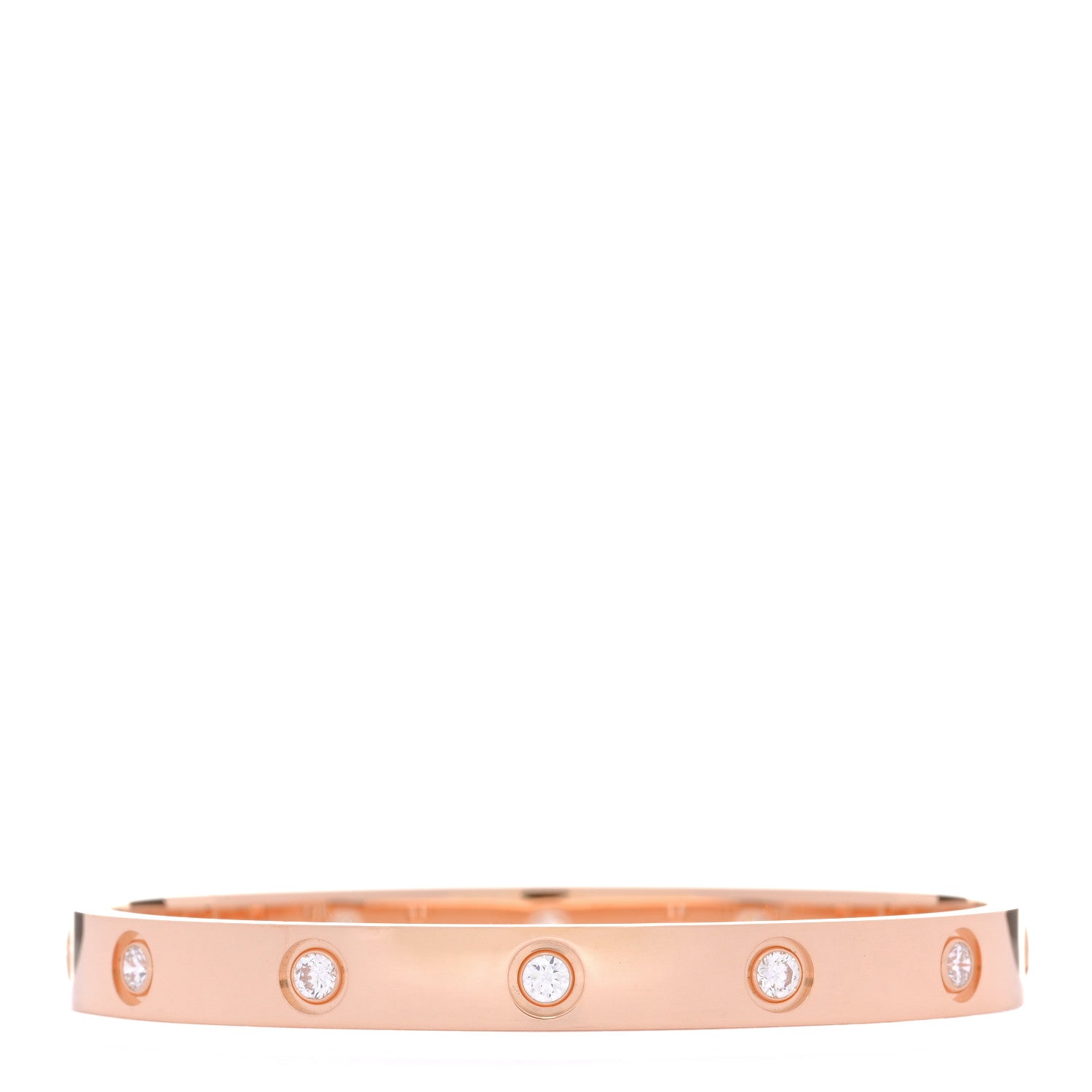 Cartier 18K Pink Gold 10 Diamond LOVE Bracelet 16 1 of 4