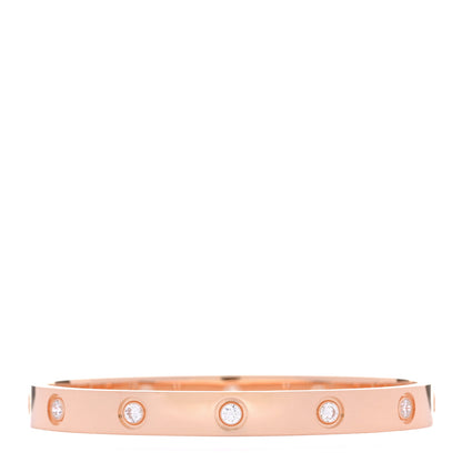 Cartier 18K Pink Gold 10 Diamond LOVE Bracelet 16 1 of 4