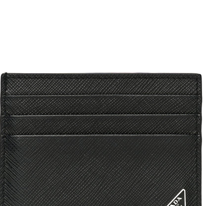 Prada Saffiano Triangle Card Case Black 9 of 10