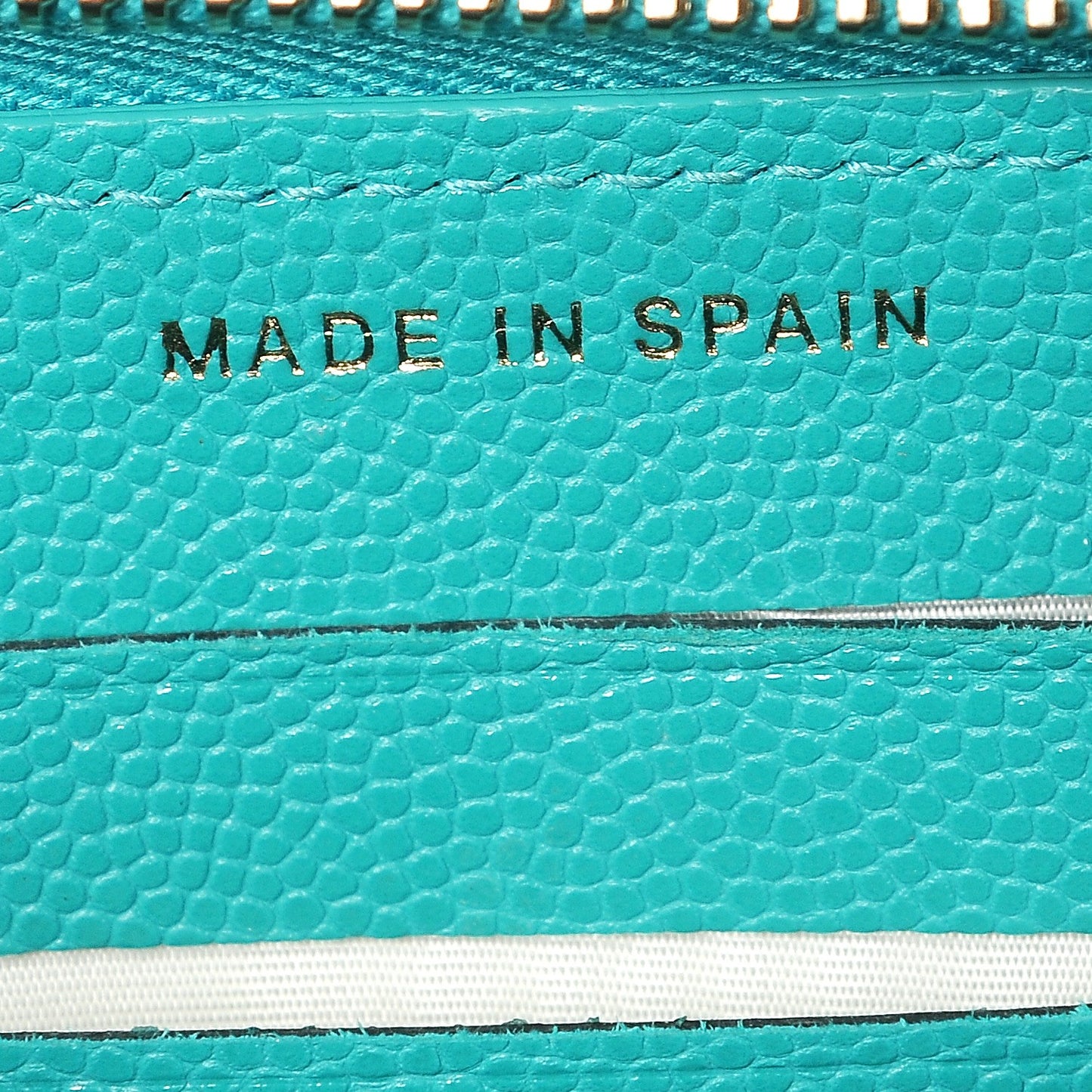 Caviar Quilted Small Zip Around Wallet Turquoise