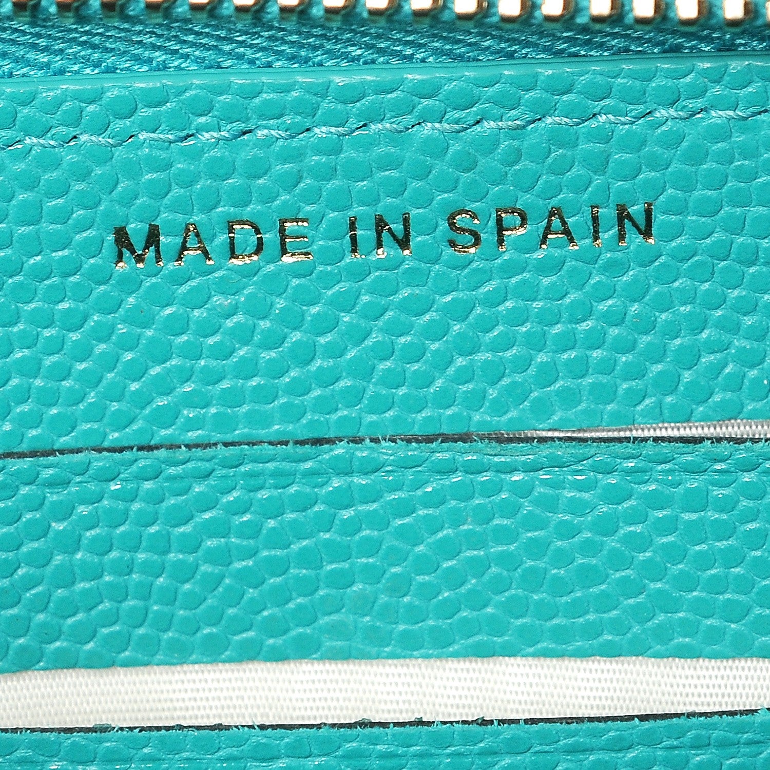 Chanel Caviar Quilted Small Zip Around Wallet Turquoise 6 of 9