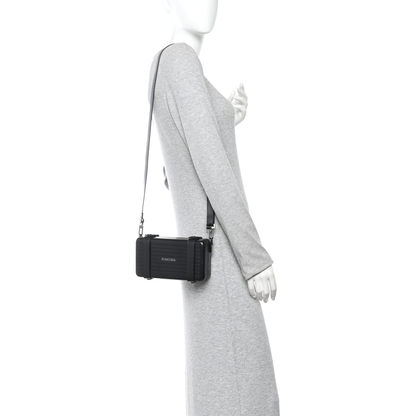 Matte Aluminum Personal Cross-Body Bag Black