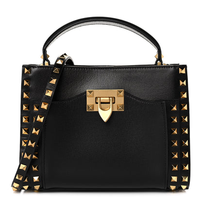 Valentino Garavani Vitello Small Rockstud Alcove Top-Handle Bag Black 1 of 12