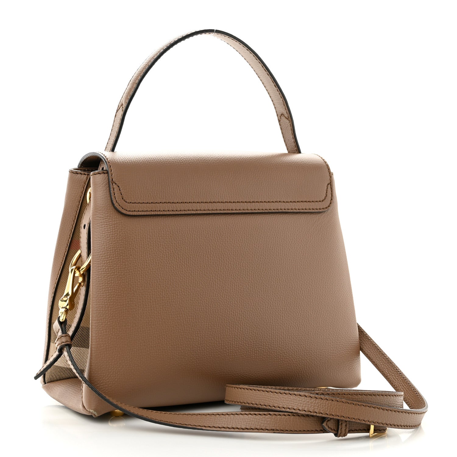 Burberry Derby Calfskin House Check Small Camberley Dark Sand 3 of 11