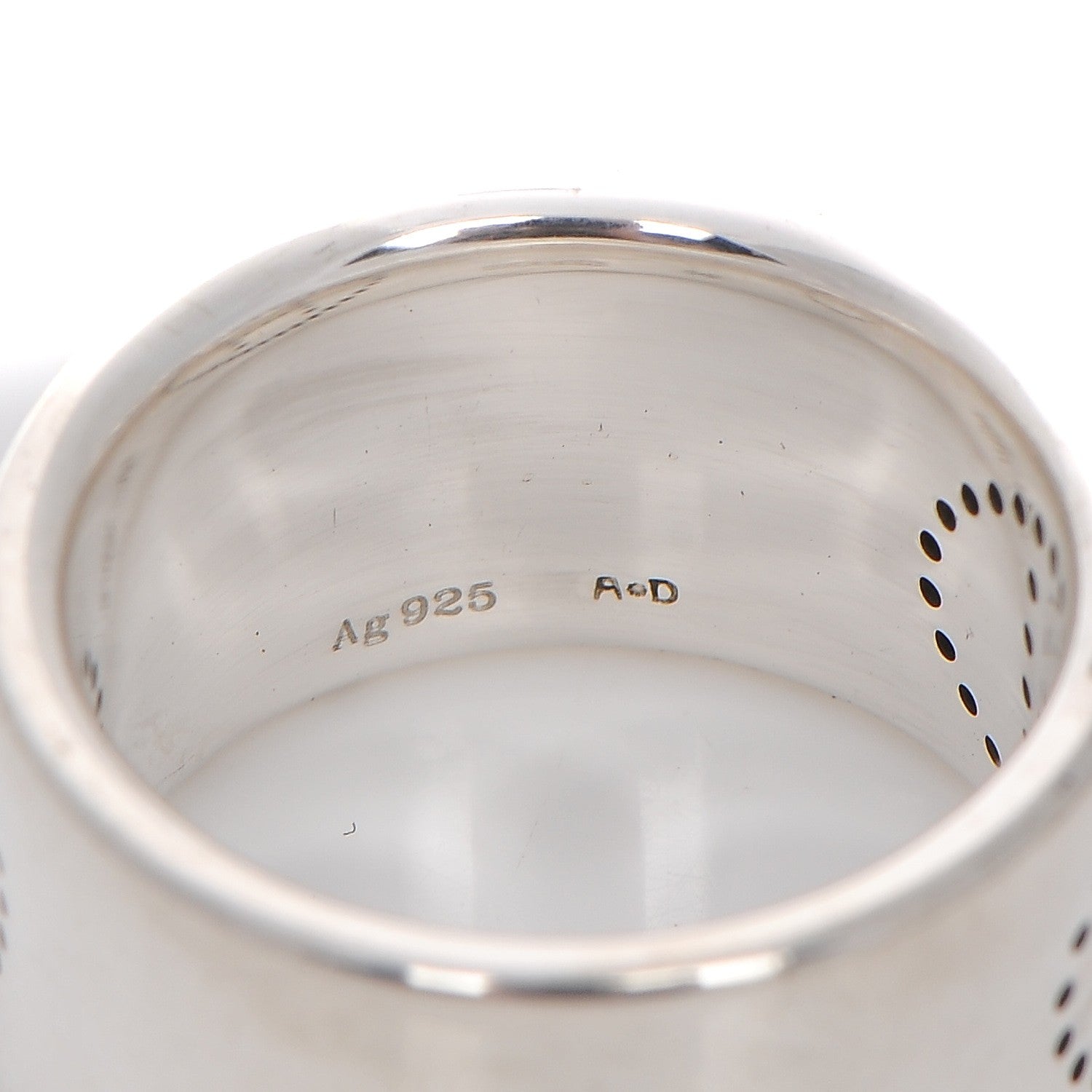 Hermes Sterling Silver Eclipse Ruban Ring GM 50 5.25 5 of 6