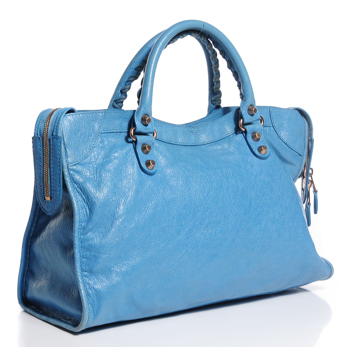 Agneau Giant 12 Rose Gold Hardware City Bleu Indigo