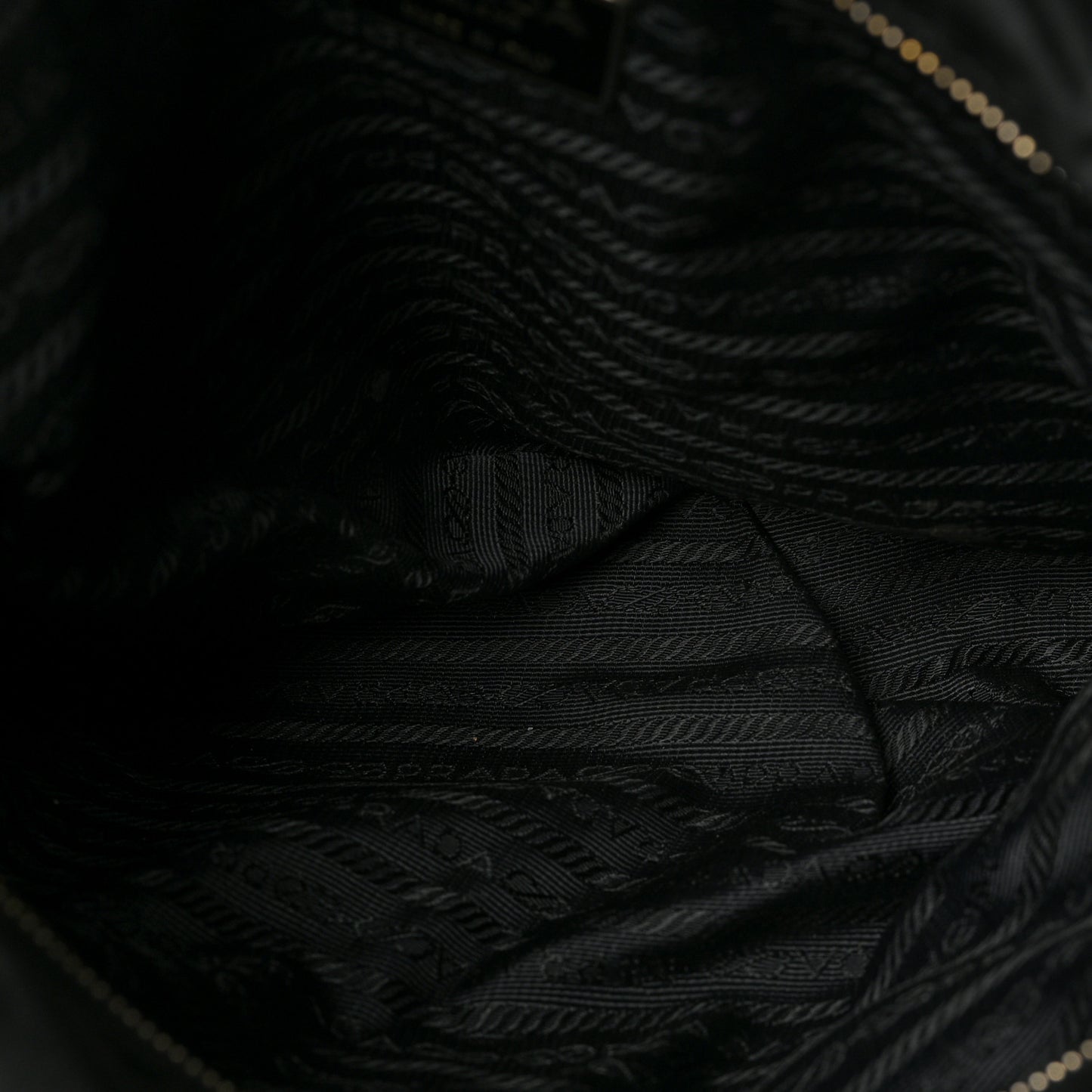 Tessuto Nylon Chain Shoulder Bag Black