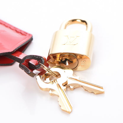 Louis Vuitton Vernis Lockit Clochette Key Bell Holder and Lock Set Cherry 3 of 4