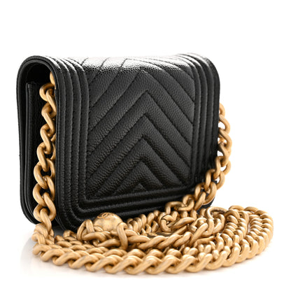 Chanel Caviar Chevron Quilted Boy Flap Waist Belt Bag Black 2 of 10