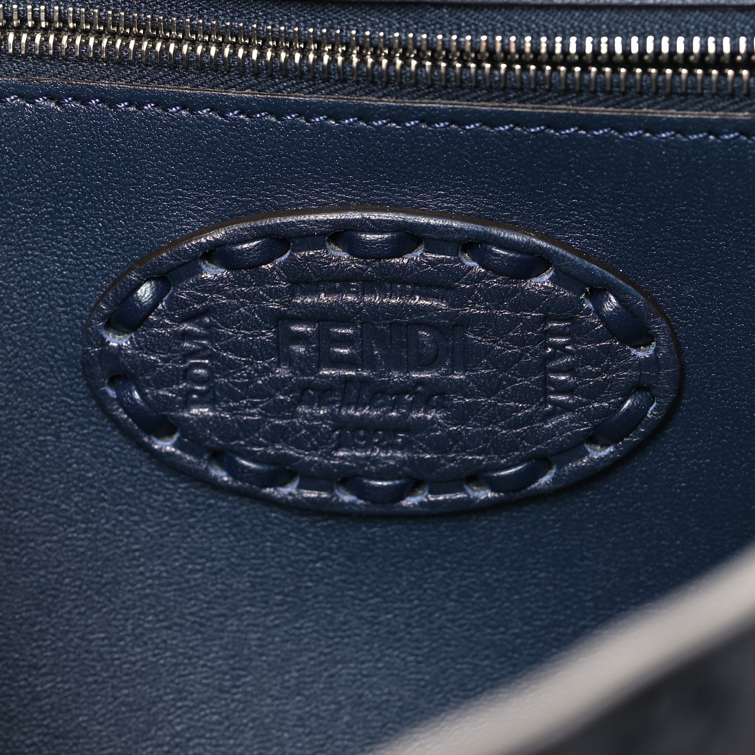 Fendi Cuoio Roma Sellerissima Nappa Sintetica Tape Stitch Baguette Notte 6 of 9