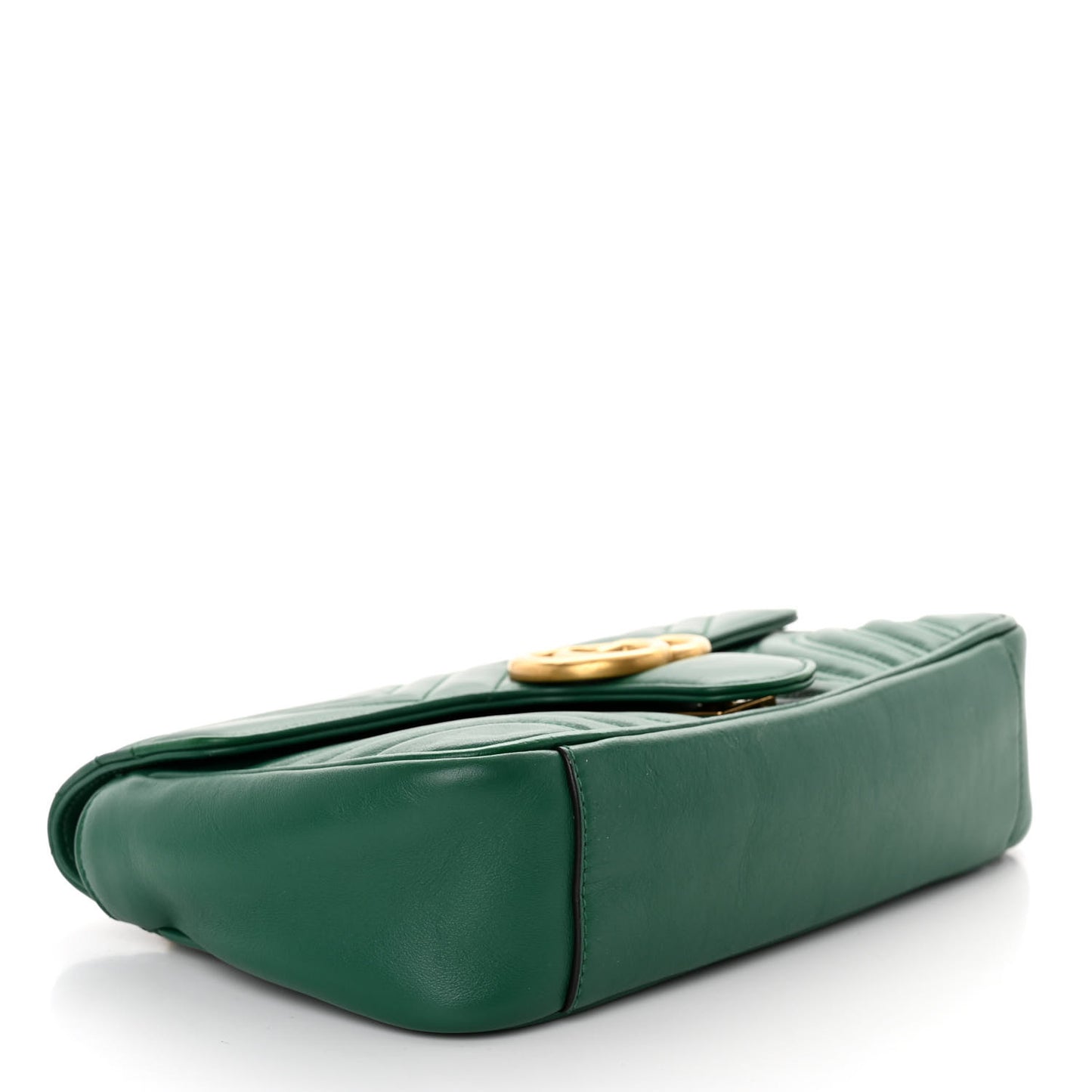 Calfskin Matelasse Small GG Marmont Shoulder Bag Emerald Green