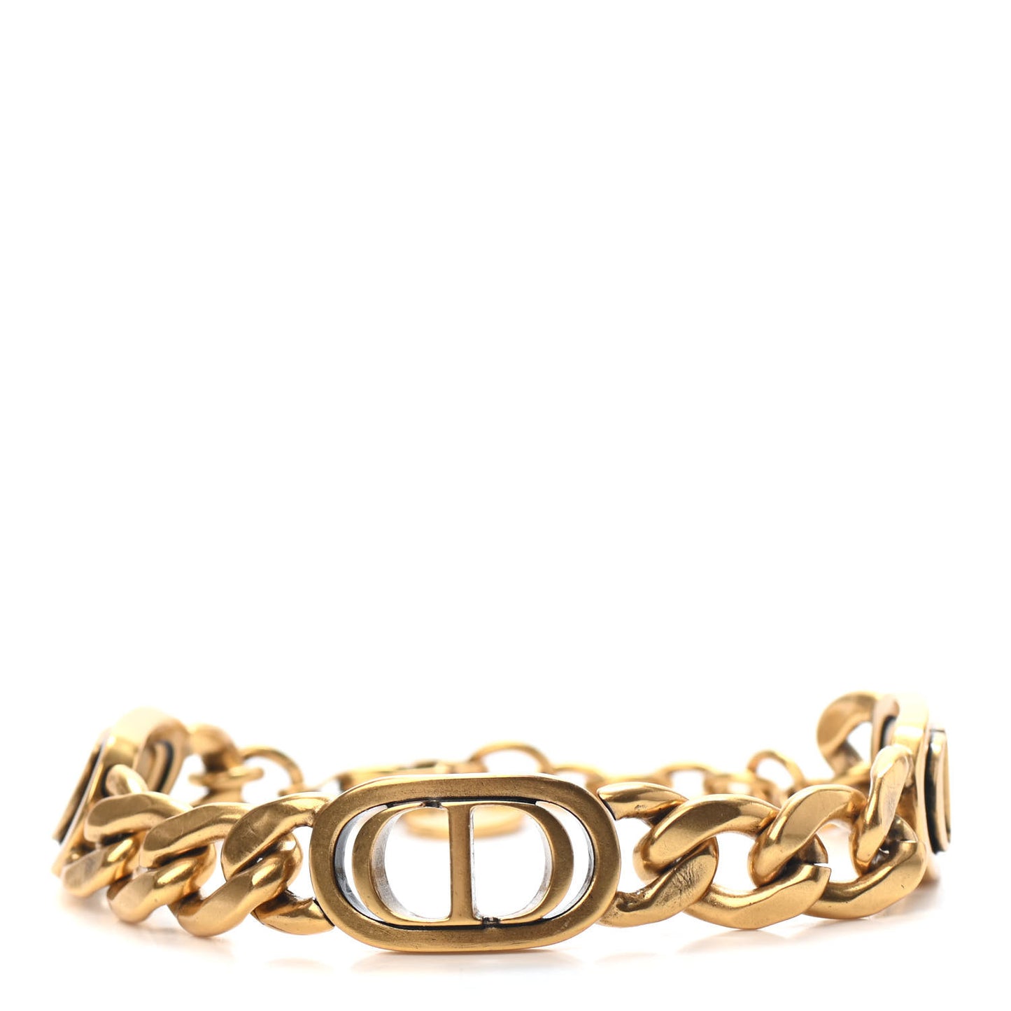 Metal CD Chain Bracelet Gold
