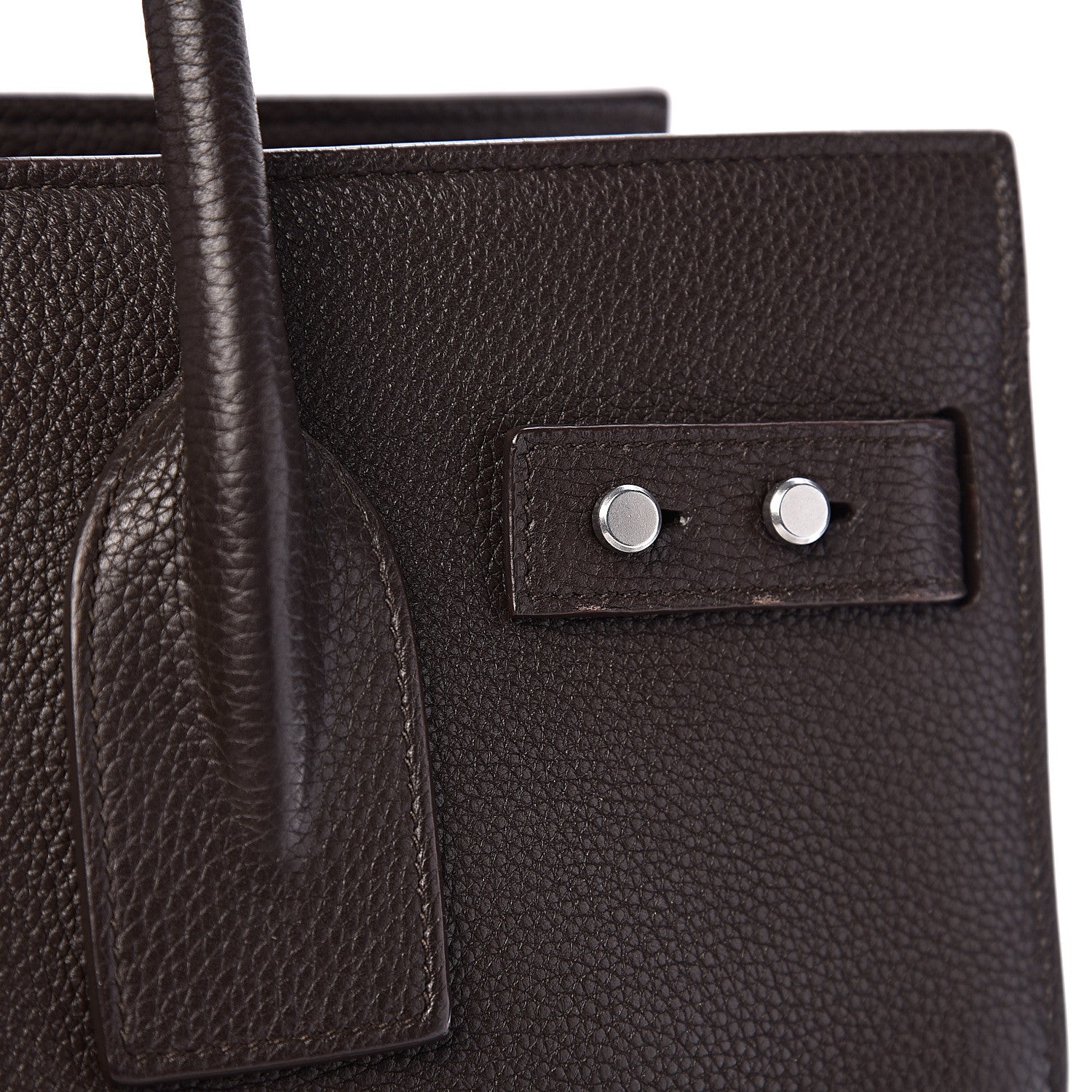 Saint Laurent Grained Calfskin Small Supple Sac De Jour Dark Brown 8 of 11
