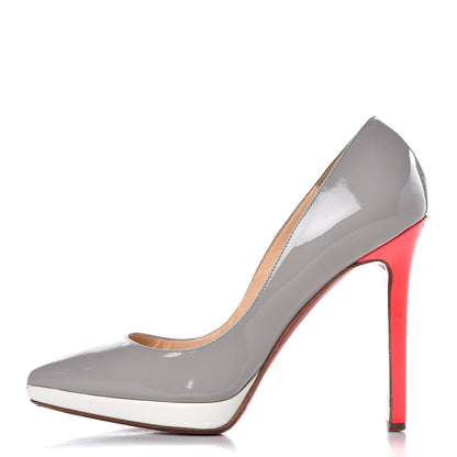 Christian Louboutin Patent Pigalle Plato 120 Pumps 35 Fluo Souris Craie 1 of 14