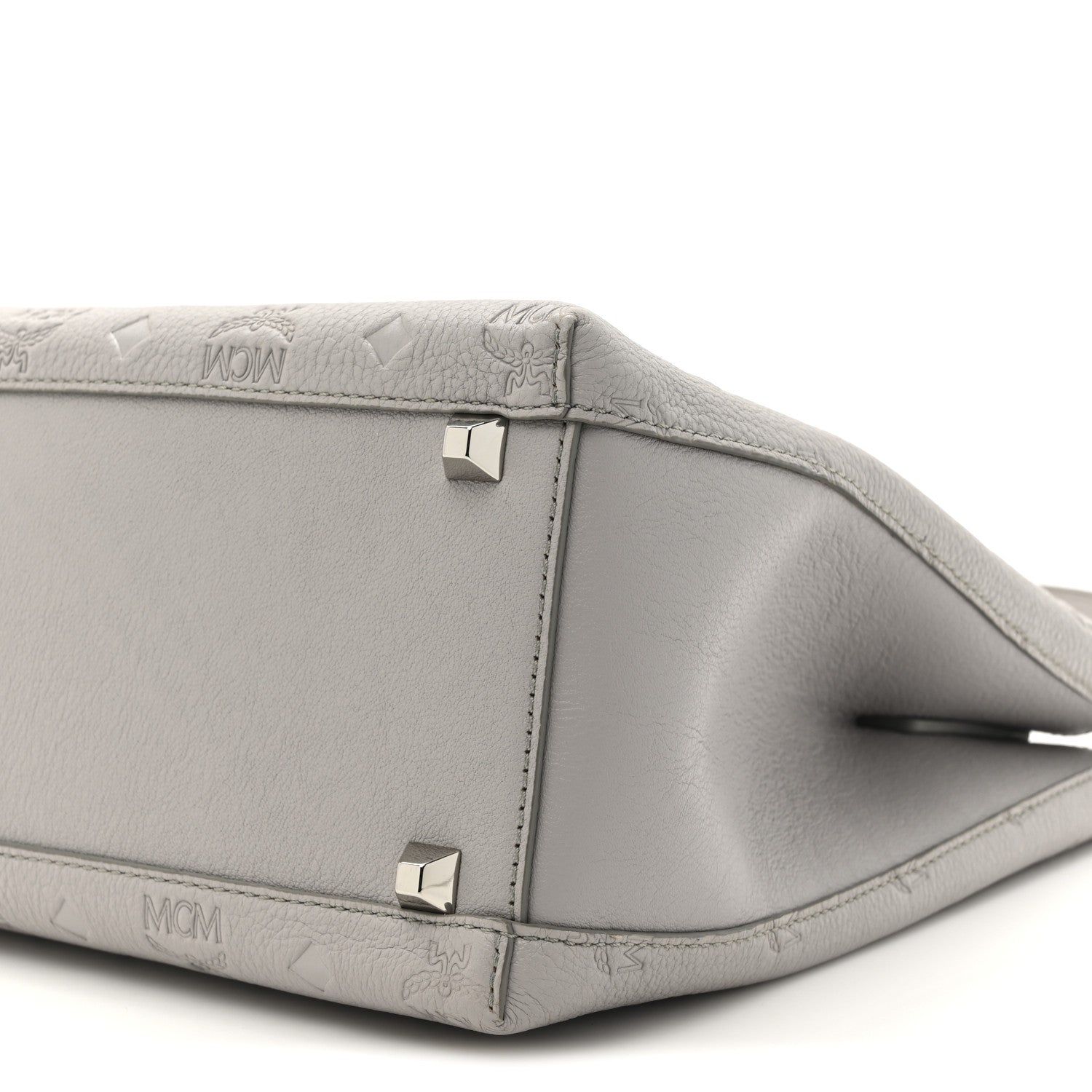 MCM Calfskin Ottomar Monogram Sarah Convertible Hobo Dove 8 of 10