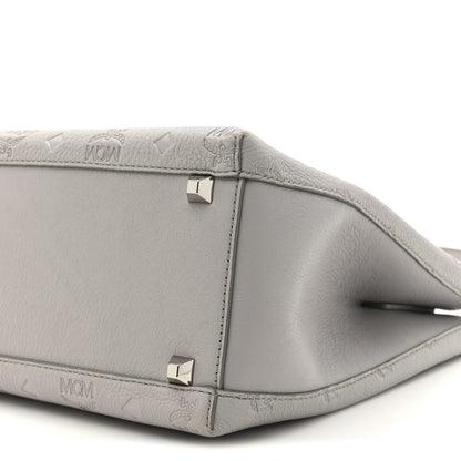 MCM Calfskin Ottomar Monogram Sarah Convertible Hobo Dove 8 of 10
