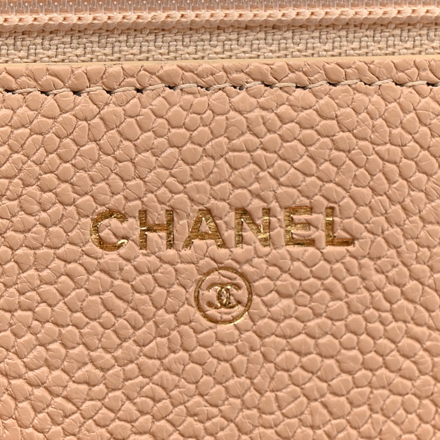 Caviar Quilted Boy Wallet On Chain WOC Light Beige