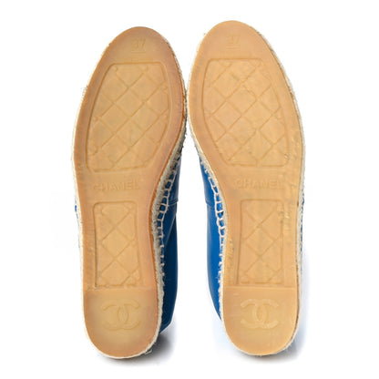 Chanel Lambskin CC Espadrilles 37 Blue 5 of 8
