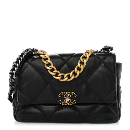 Chanel Lambskin Quilted Large Chanel 19 Flap Black 1 of 11