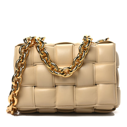 Bottega Veneta Lambskin Maxi Intreccio Padded Chain Cassette Crossbody Bag Porridge 1 of 7