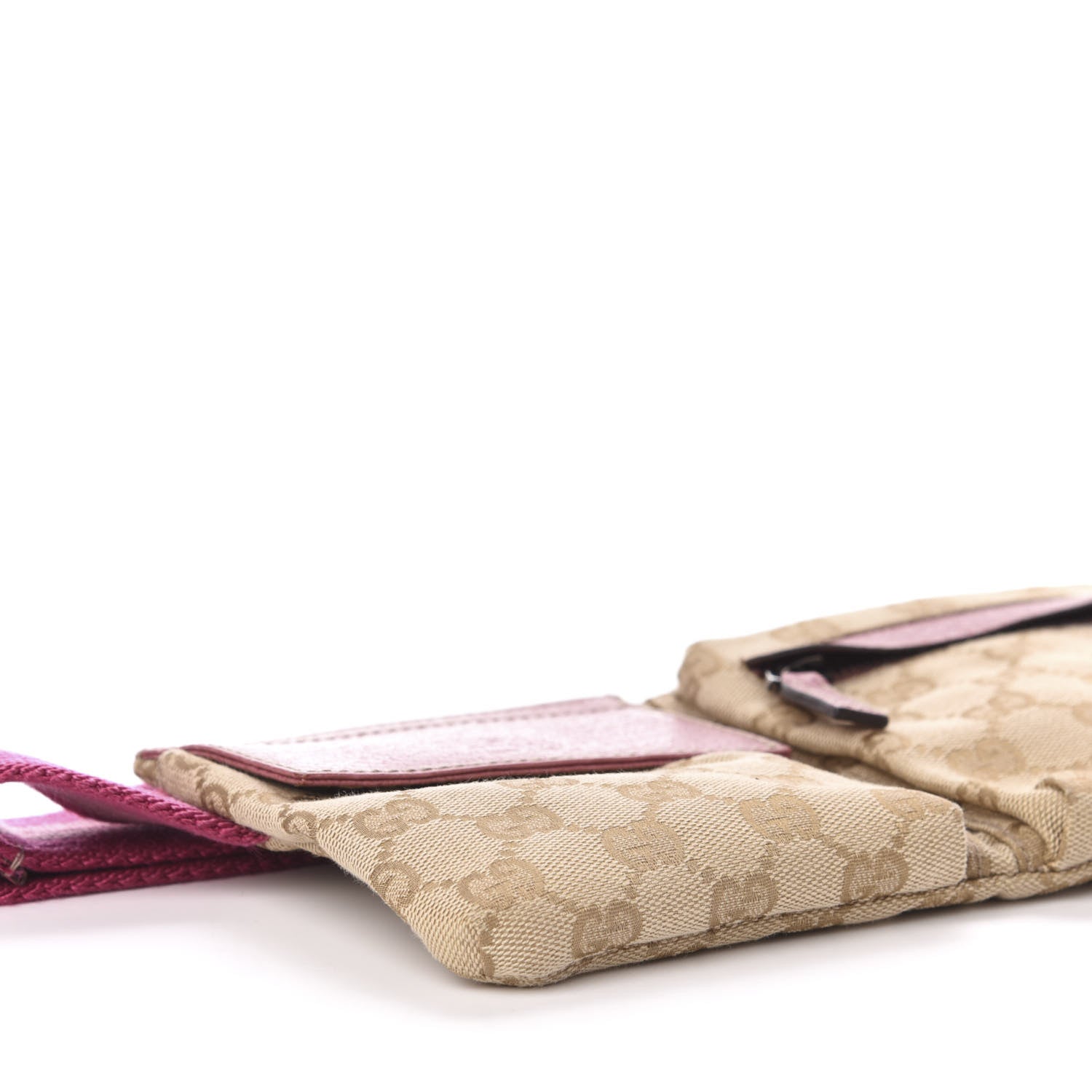 Gucci GG Monogram Web Double Pocket Belt Bag Pink 8 of 10