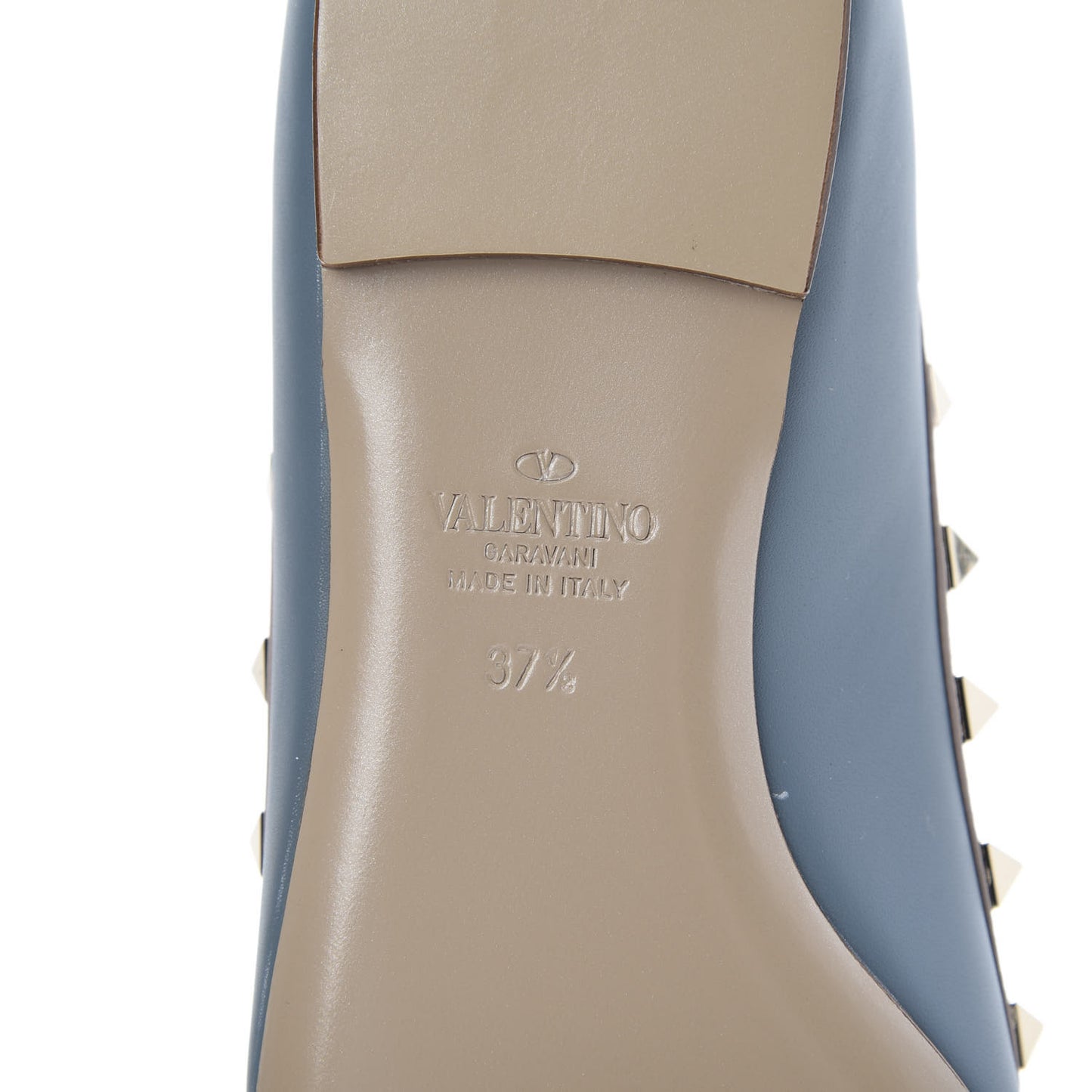 Calfskin Nappa Rockstud Ballerina Flats 37.5 Amadeus Poudre