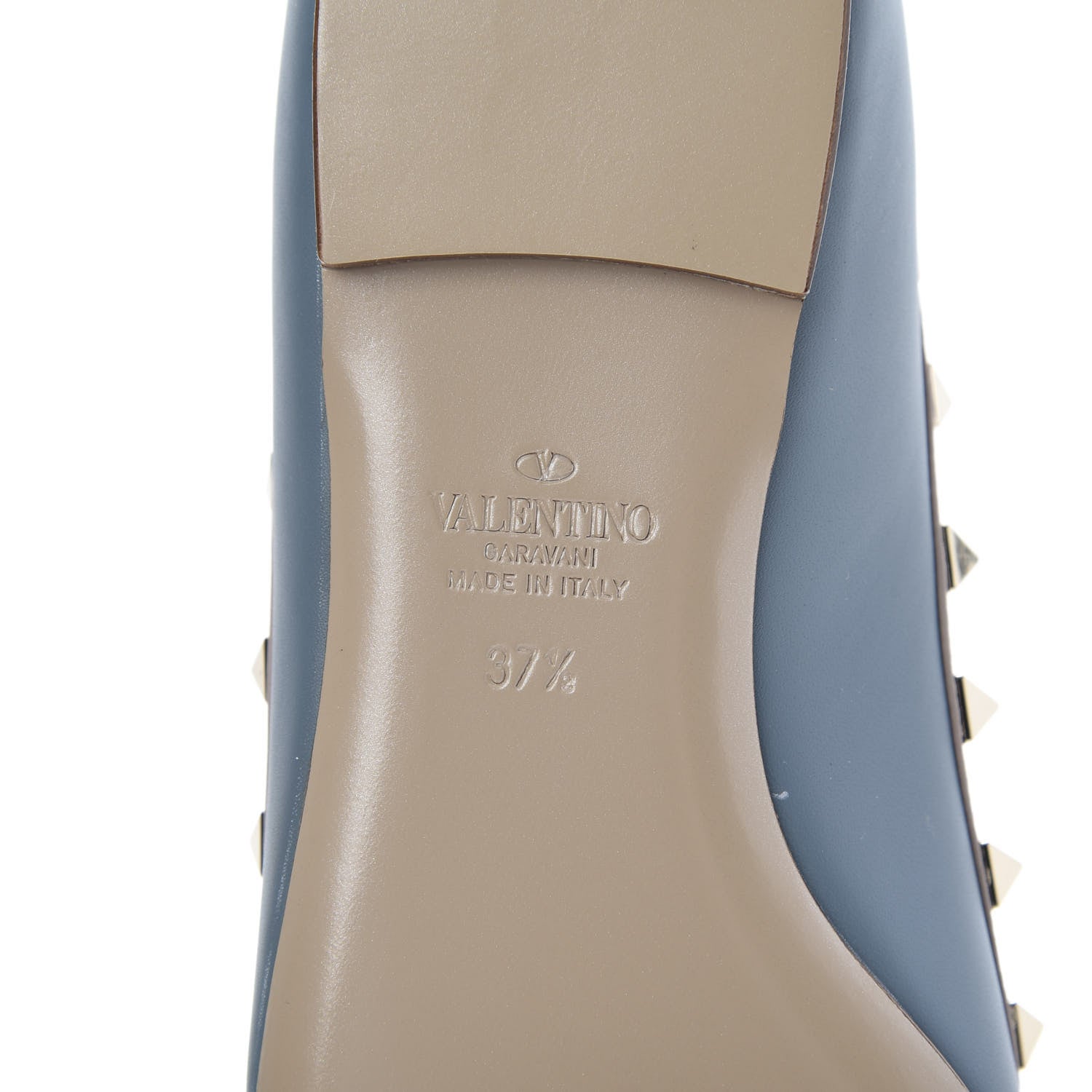 Valentino Garavani Calfskin Nappa Rockstud Ballerina Flats 37.5 Amadeus Poudre 6 of 8