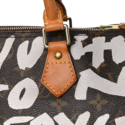 Louis Vuitton Monogram Graffiti Speedy 30 Silver 17 of 29