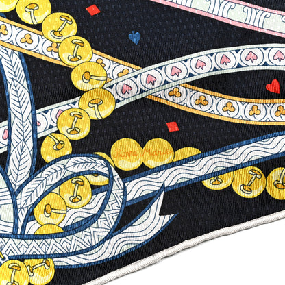 Hermes Silk Pique Dame de Coeur Losange Scarf Black Rouge 5 of 5