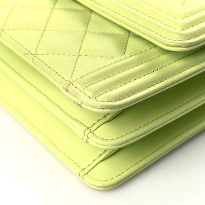 Chanel Calfskin Quilted North South Boy Flap Light Green 10 of 10